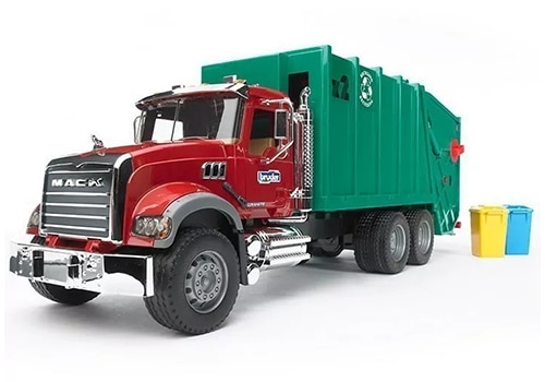 Bruder Mack Granite Rear Loading Garbage Truck Green from Online Toys Australia