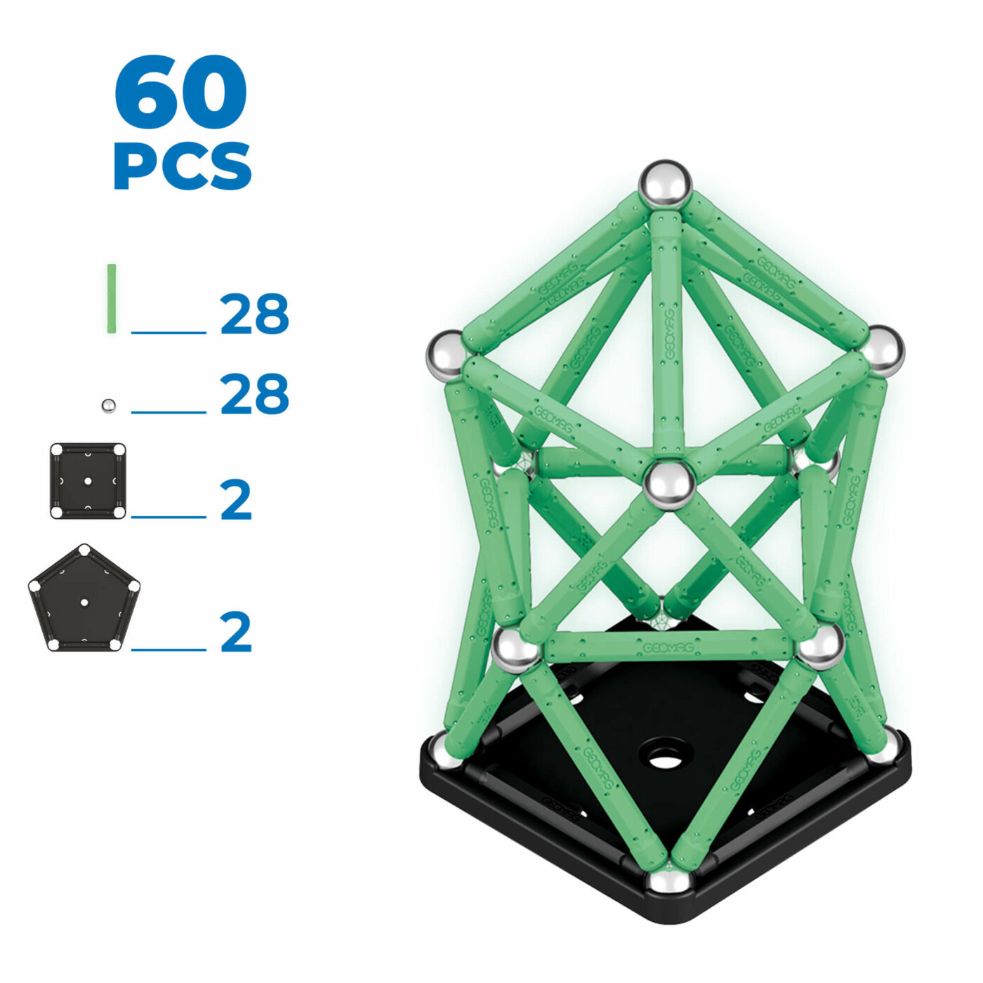 Geomag - Magnetic Construction Glow Recycled 60-3