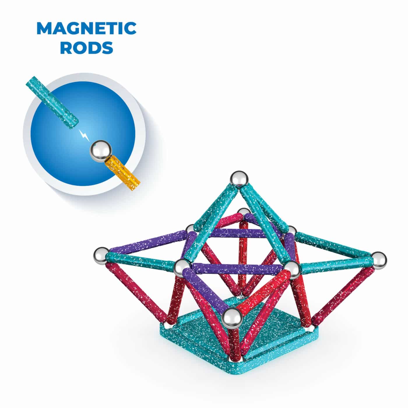 Geomag - Magnetic Construction Glitter Recycled 60-1