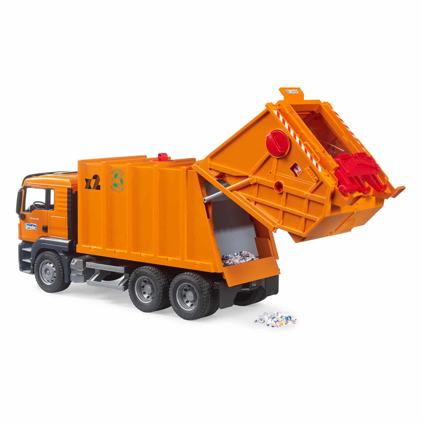 Bruder - 1:16 MAN TGS Rear Loading Garbage Truck Orange New 2023-8