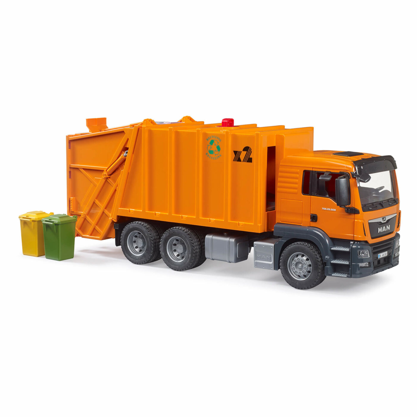 Bruder - 1:16 MAN TGS Rear Loading Garbage Truck Orange New 2023-9