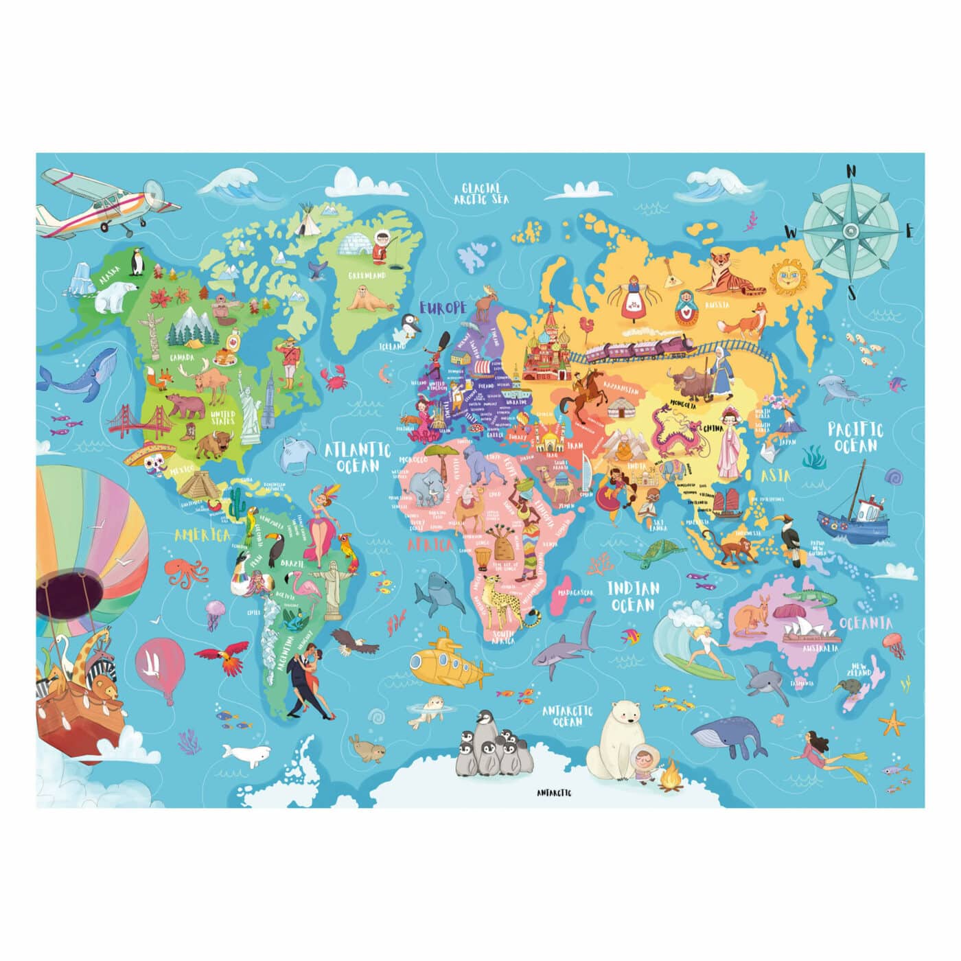 Ravensburger - Map of the World Puzzle - 100 Pieces1