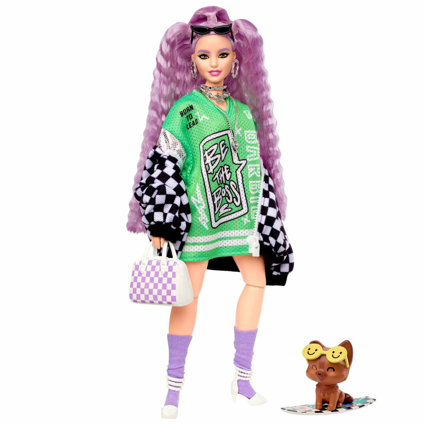 Barbie - Extra Doll in Green Jersey and Checkered Jacket1