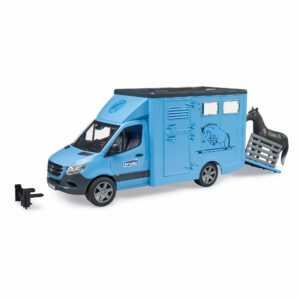 Bruder - MB Sprinter Animal Transporter Blue With Horse