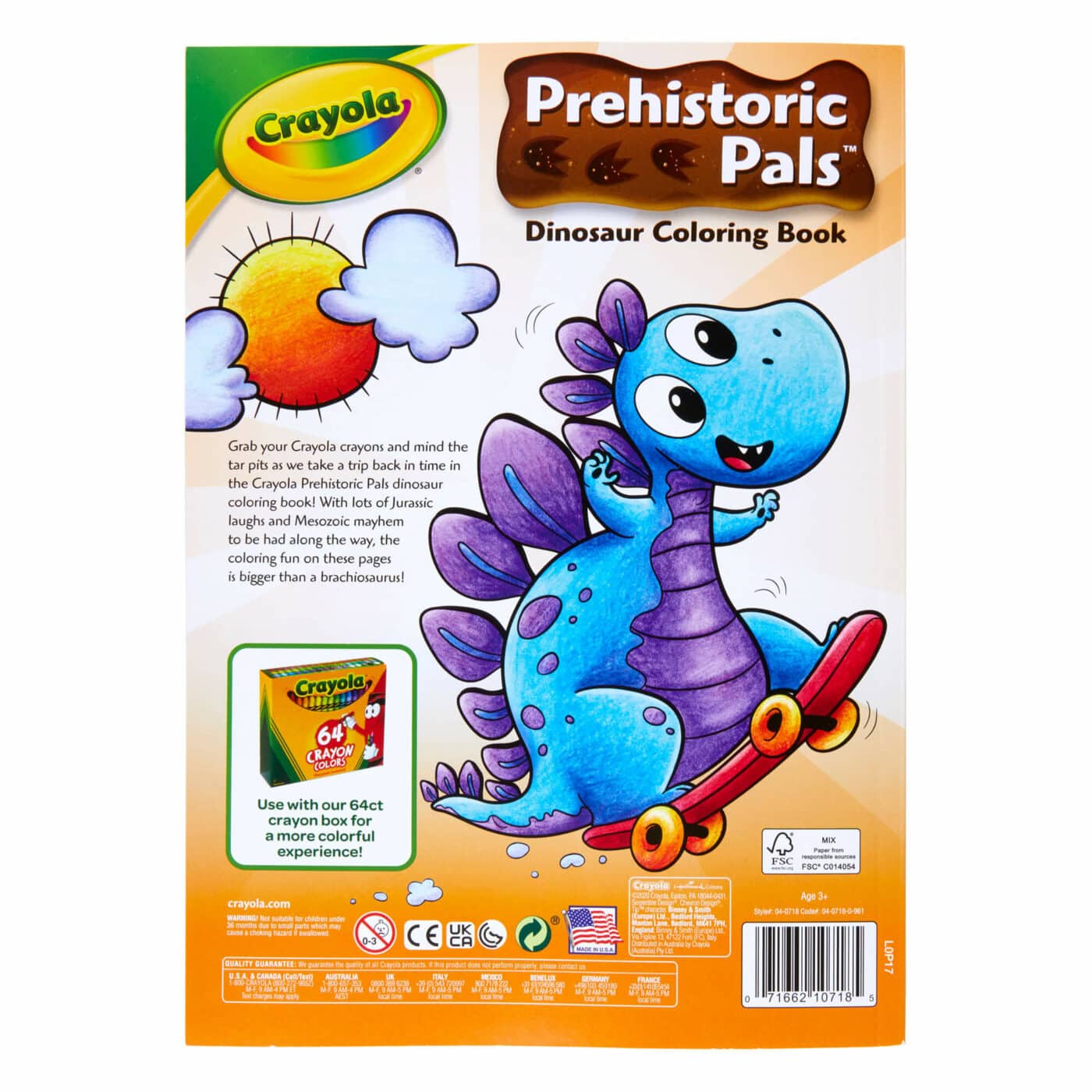 Crayola - Prehistoric Pals Dinosaur Colouring Book with Stickers