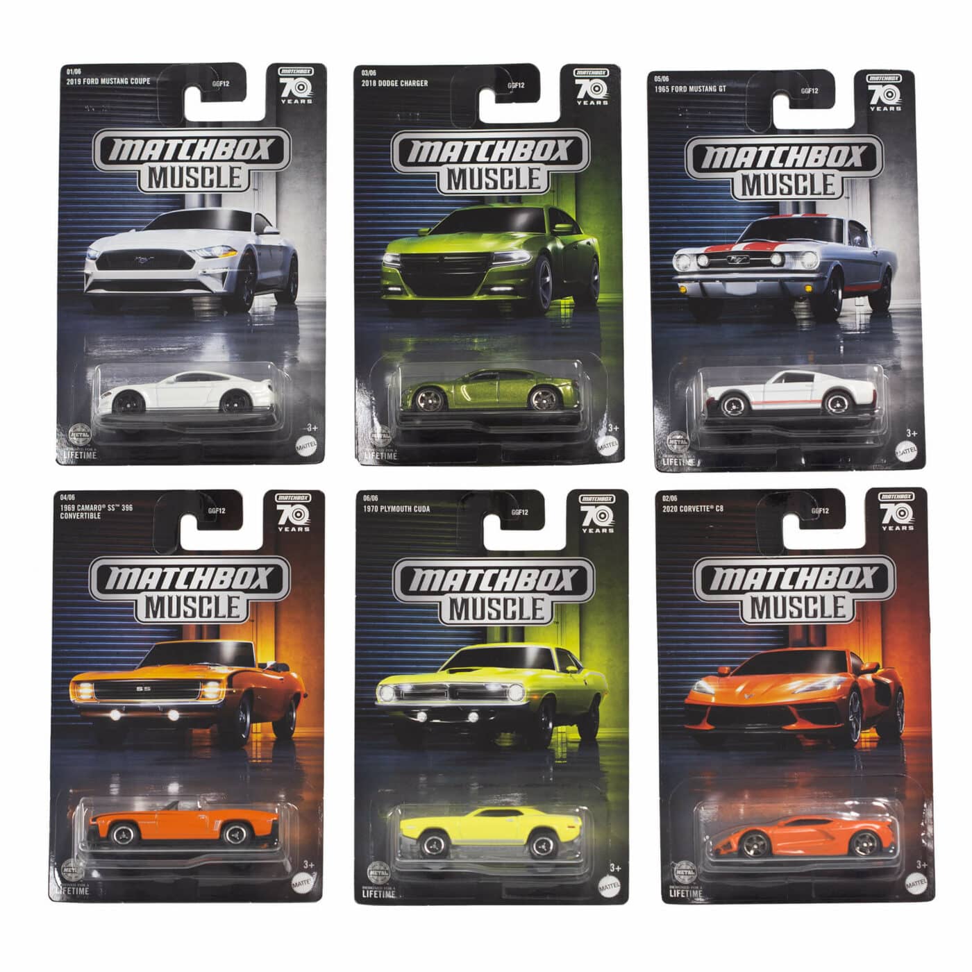 Matchbox 70 Years Muscle Collection of 6 Vehicle