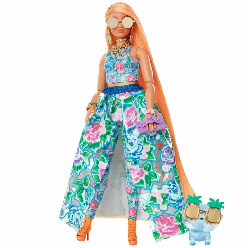 Barbie - Extra Fancy Doll in Floral Gown with Pet3