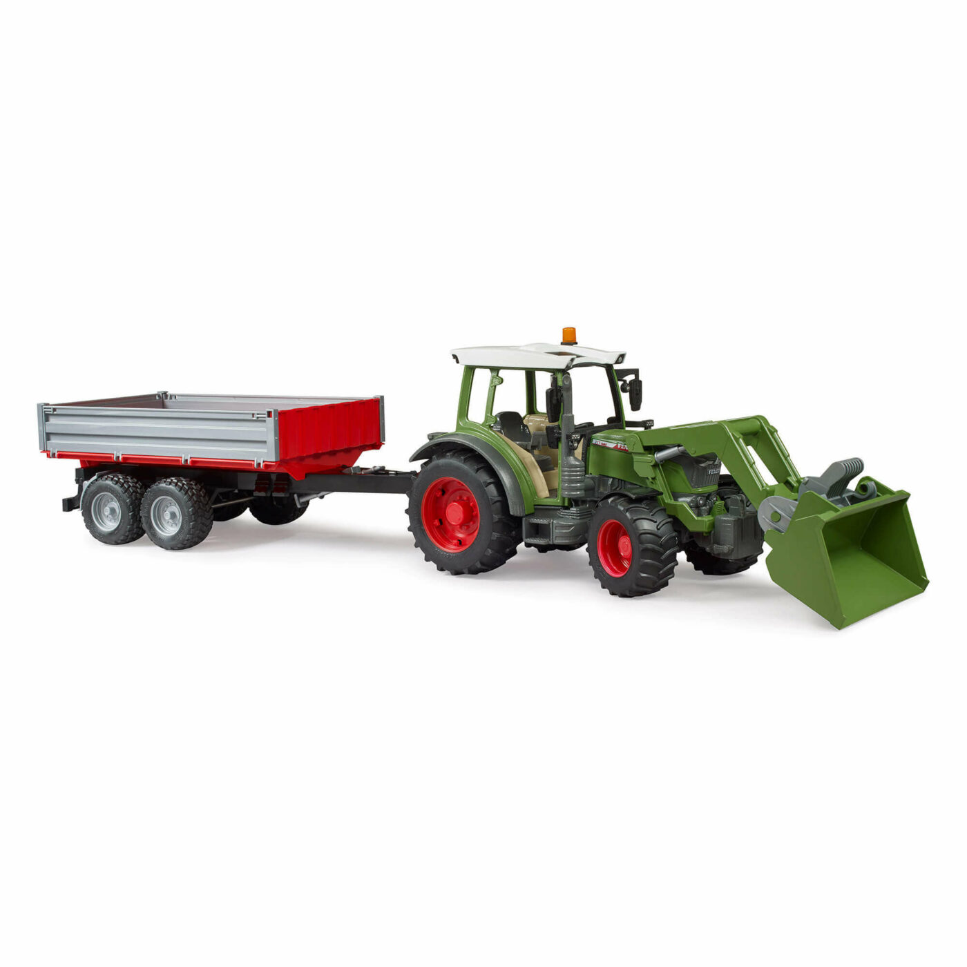 Bruder - Fendt Vario 211 Tractor with Frontloader and Tipping Trailer-1