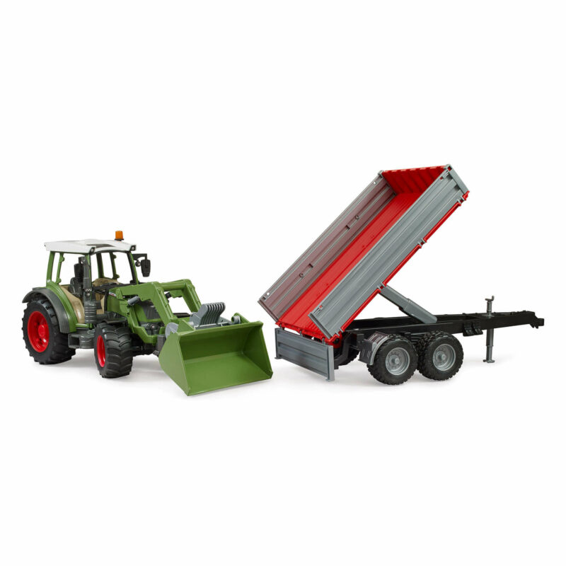 Bruder - Fendt Vario 211 Tractor with Frontloader and Tipping Trailer-4
