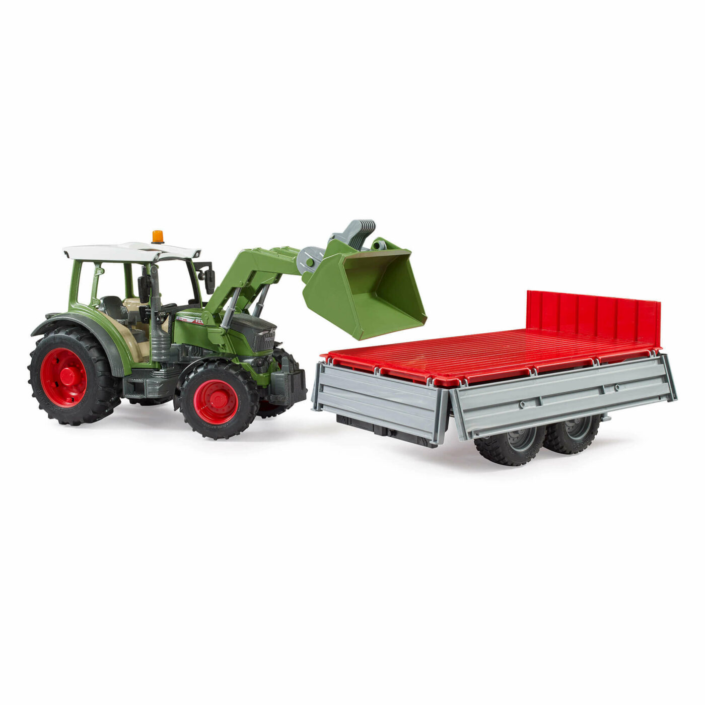 Bruder - Fendt Vario 211 Tractor with Frontloader and Tipping Trailer-6