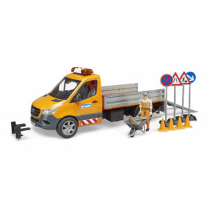 Bruder MB Sprinter municipal vehicle including light and sound module, driver and accessories