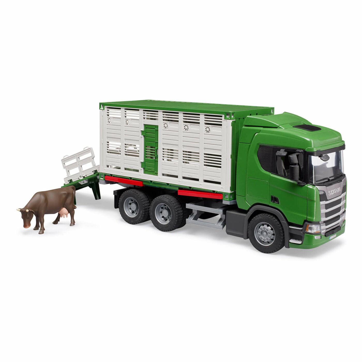 Bruder - Scania Super 560R Cattle Transportation Truck with 1 Cattle-2