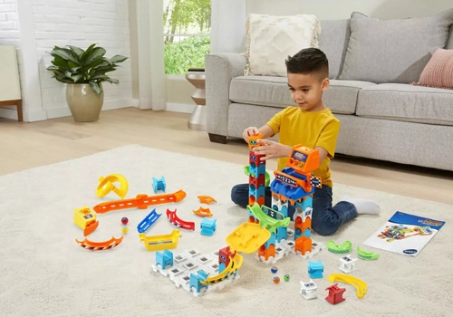 young child playing with the Vtech Marble Rush Speedway Set