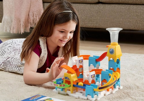 young girl playing with the Vtech Marble Rush Starter Set