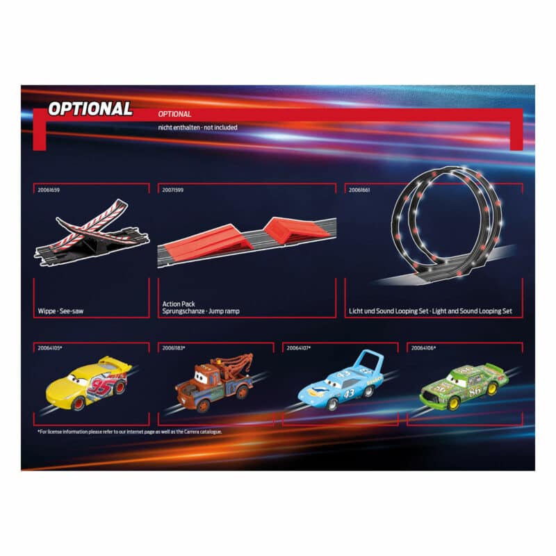 Carrera GO - Disney Pixar Cars Glow Racers Slot Car set-Content