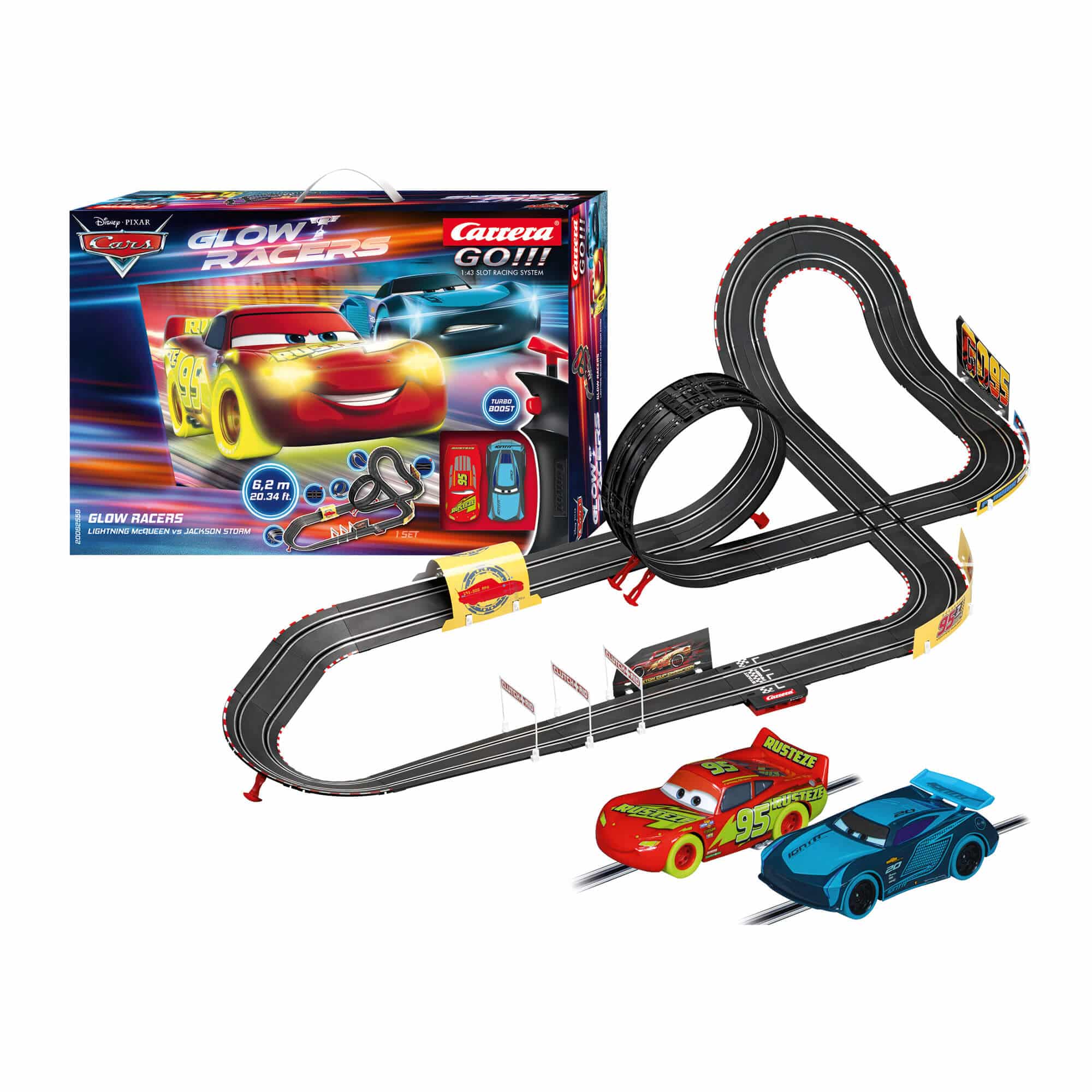 Lightning mcqueen slot car race set shop