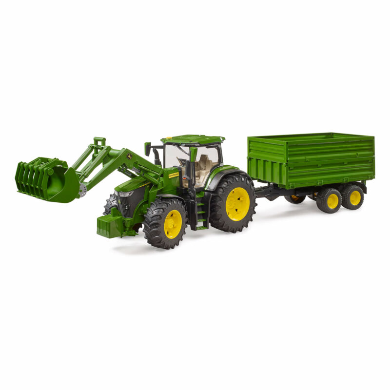 Bruder - John Deere 7R 350 Tractor with Frontloader and Tandemaxle Tipping Trailer