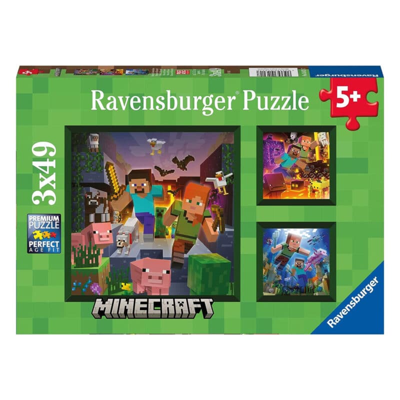 Ravensburger - Minecraft Biomes Puzzle - 3 X 49 Pieces