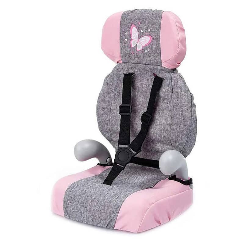 Bayer Deluxe Doll Booster Seat - Grey & Pink with Butterfly Motif1