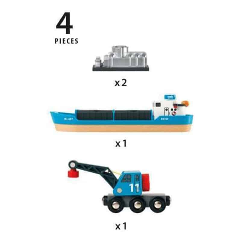Brio - Freight Ship and Crane - 4 Pieces2