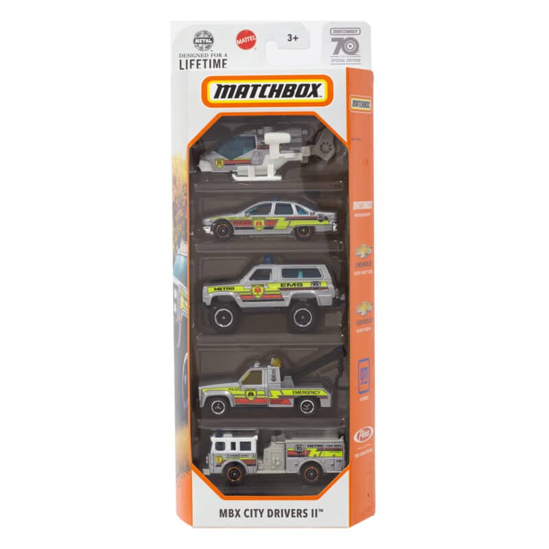 Matchbox 5-Pack Vehicles-MBX City Drivers II