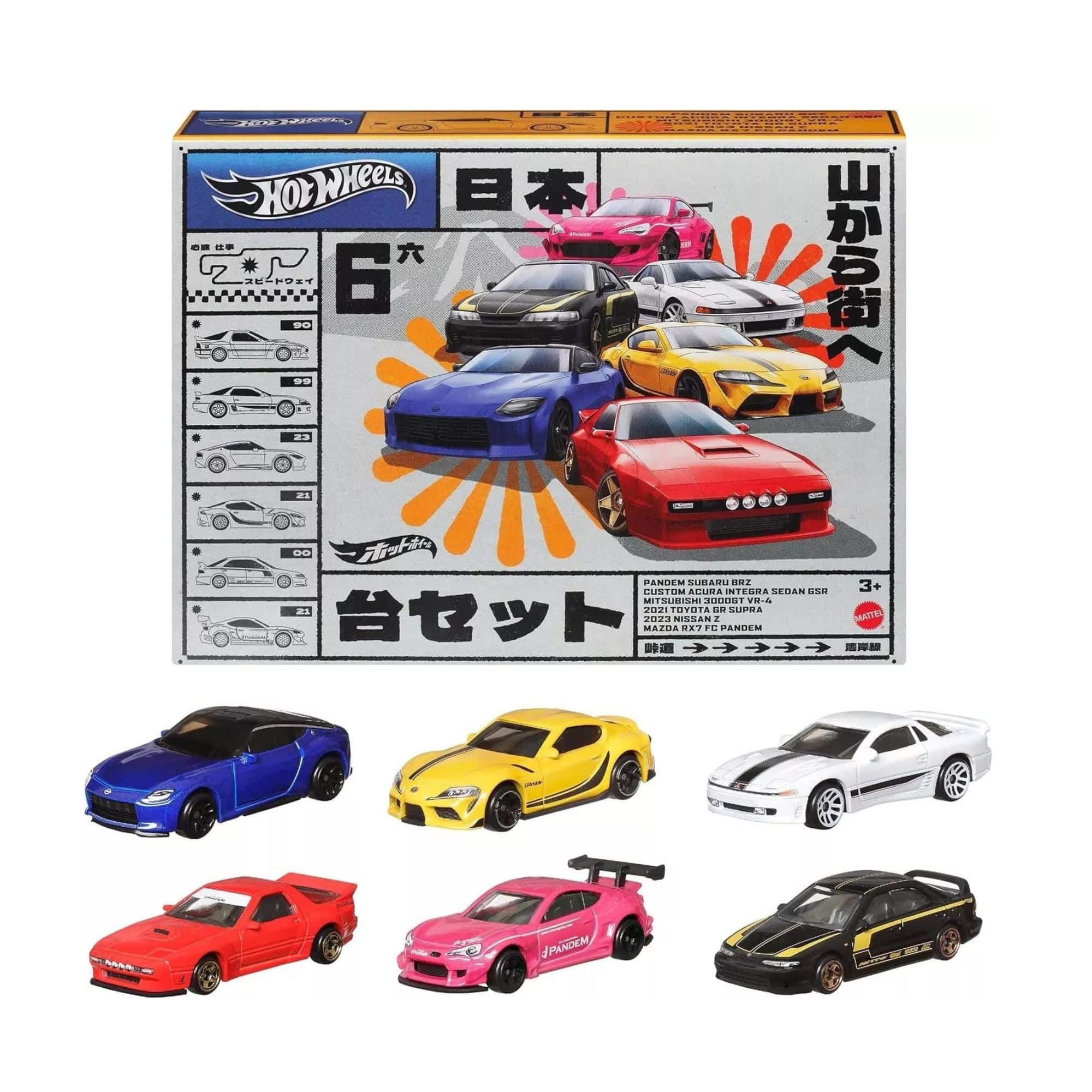 Hot Wheels - Set Of 6 Japanese Streets Vehicles - Online Toys