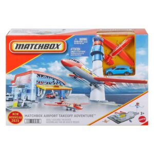 Matchbox - Airport Adventure Playset with Die-Cast Car & Plane-box
