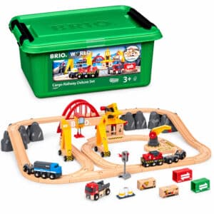 BRIO - Cargo Railway Deluxe Set – 54-Piece Wooden Train Set