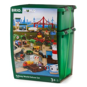 BRIO Railway World Deluxe Train Set – 106 Piece Wooden Toy