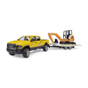 Bruder - RAM 2500 Toy Truck with Mini Excavator Set