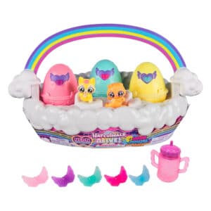 Hatchimals Alive - Neon Rainbow Surprise Basket with 5 Collectible Figures