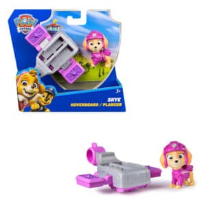 Paw Patrol Hoverboard Skye Action Figure – Includes a pink and grey transforming hoverboard and poseable Skye figure in flight gear.