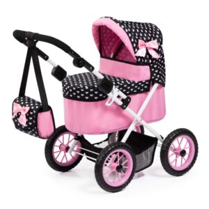 Bayer Trendy Doll Pram with pink bow and matching shoulder bag