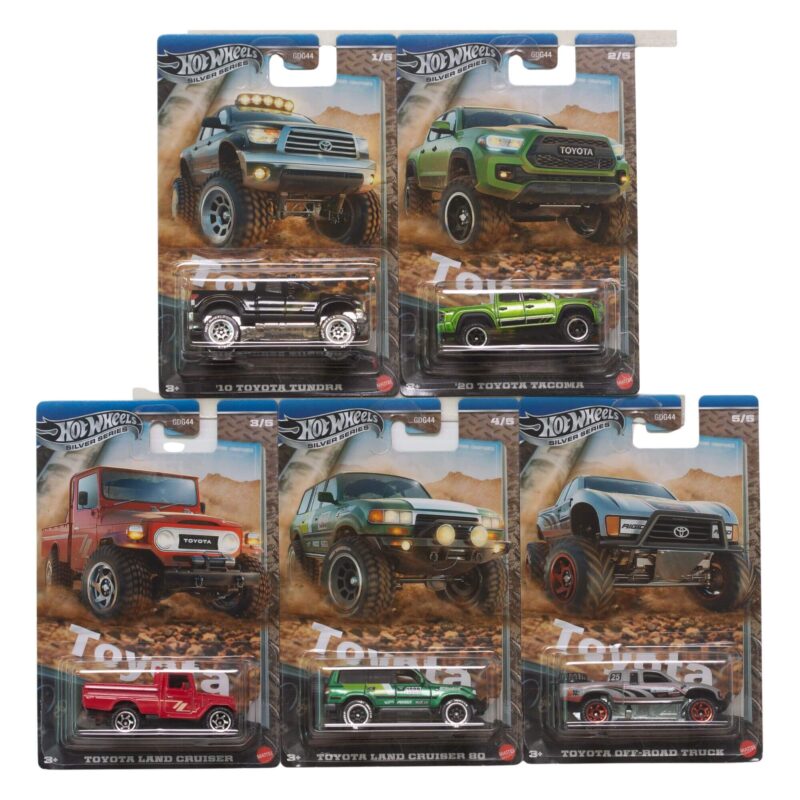 Hot Wheels Toyota 5-Pack – Silver Series 2025 Die-Cast Trucks