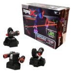 SpyX Laser Trap Alarm box with LED receiver and two transmitter units for kids spy play