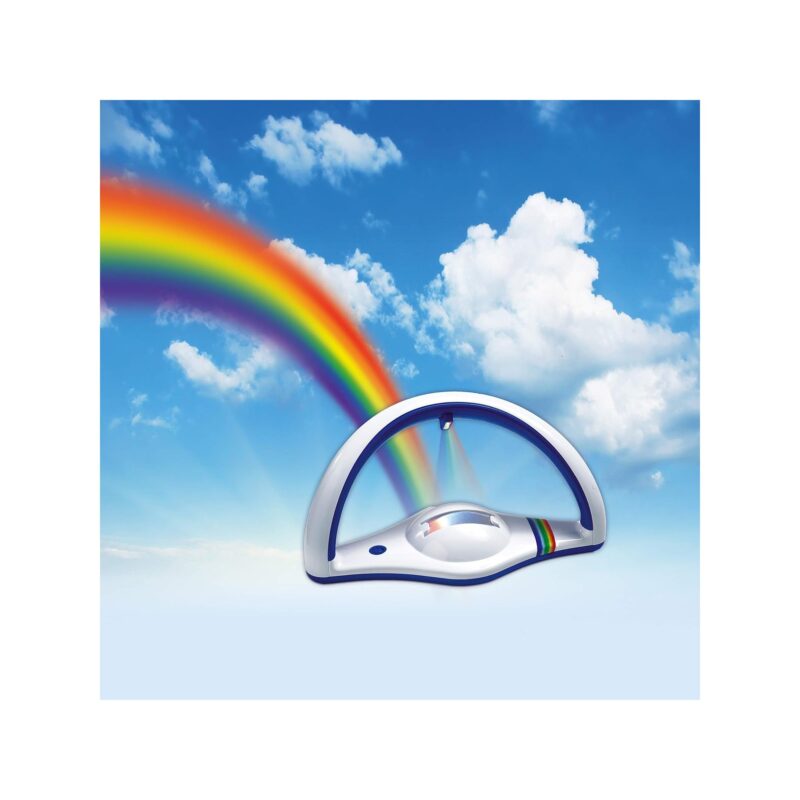 My Very Own Rainbow projector creating a rainbow in daylight.