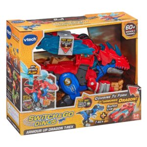 VTech Switch & Go Armour Up Dragon T-Rex toy packaging box