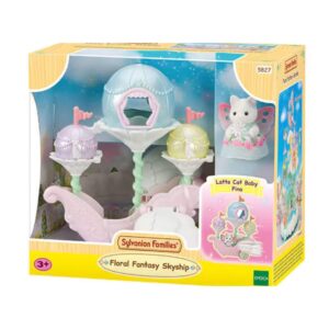 Sylvanian Families Floral Fantasy Skyship boxed set with Latte Cat Baby Pino