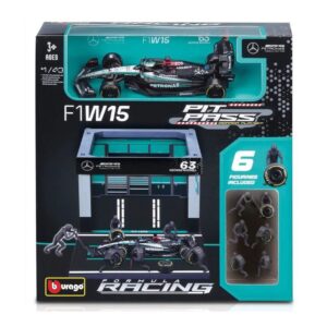 Bburago Mercedes F1 pit pass playset box front