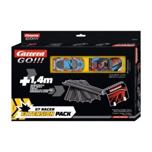 Carrera GO GT Racer Extension Pack box front featuring Ferrari 296 GT3 and BMW M4 GT3 slot cars