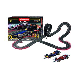 Carrera GO F1 Speed Zone 20062605 slot car racing set box showing Red Bull RB21 and Ferrari SF-25 cars