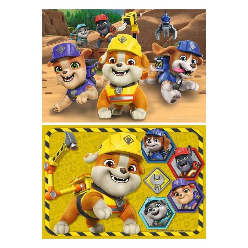 Rubble and friends puzzle artwork with yellow frame