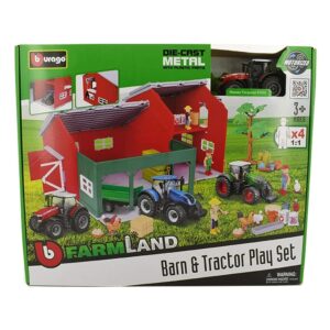 Bburago Farmland farm shed playset box front with tractors