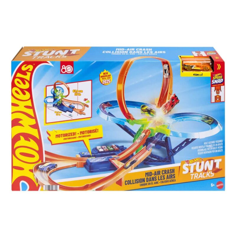 Hot Wheels - Mid-Air Crash Playset with Motorised Booster