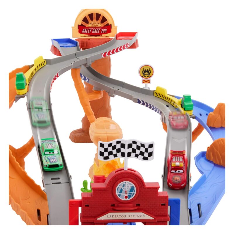 Top view of Radiator Springs Race & Rescue playset layout