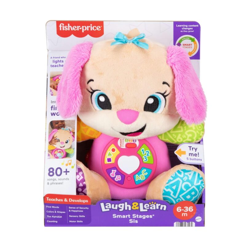 Fisher-Price Laugh & Learn Smart Stages Sis pink toy box front view