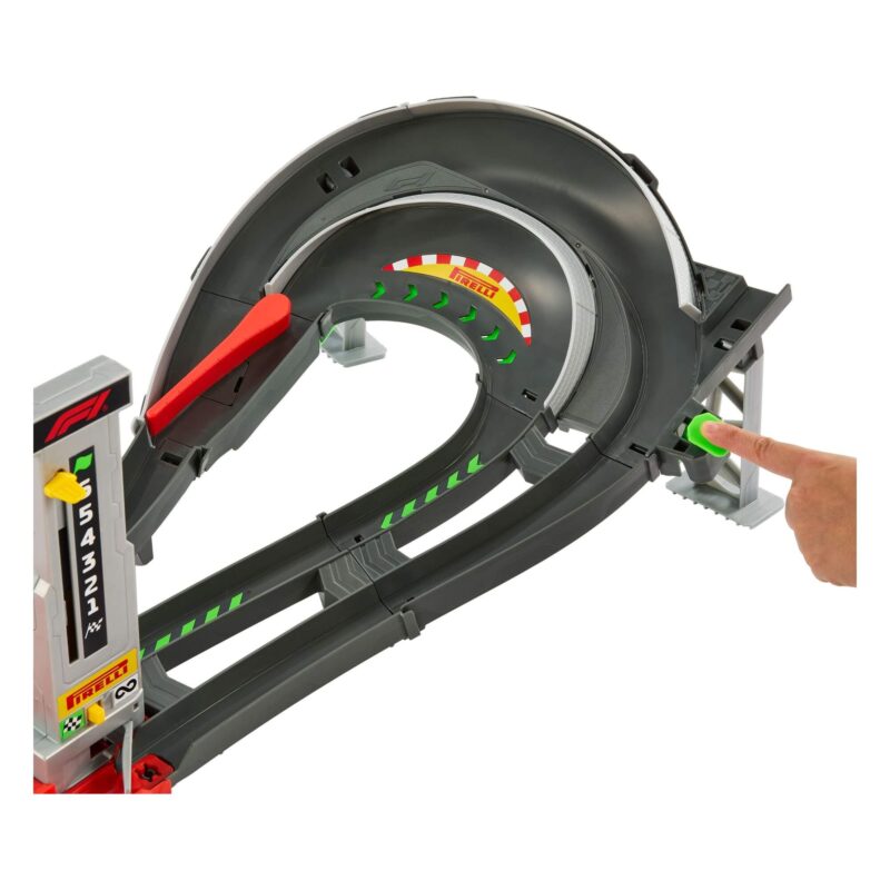 Starting gate close-up of Formula 1 Grand Prix Circuit track