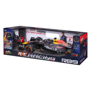 Red Bull RB19 RC car boxed angle view