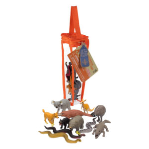 Australia wildlife figures in zipper bag