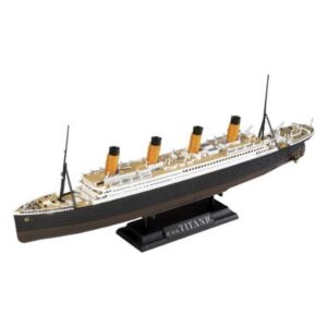 Titanic model kit angled completed display